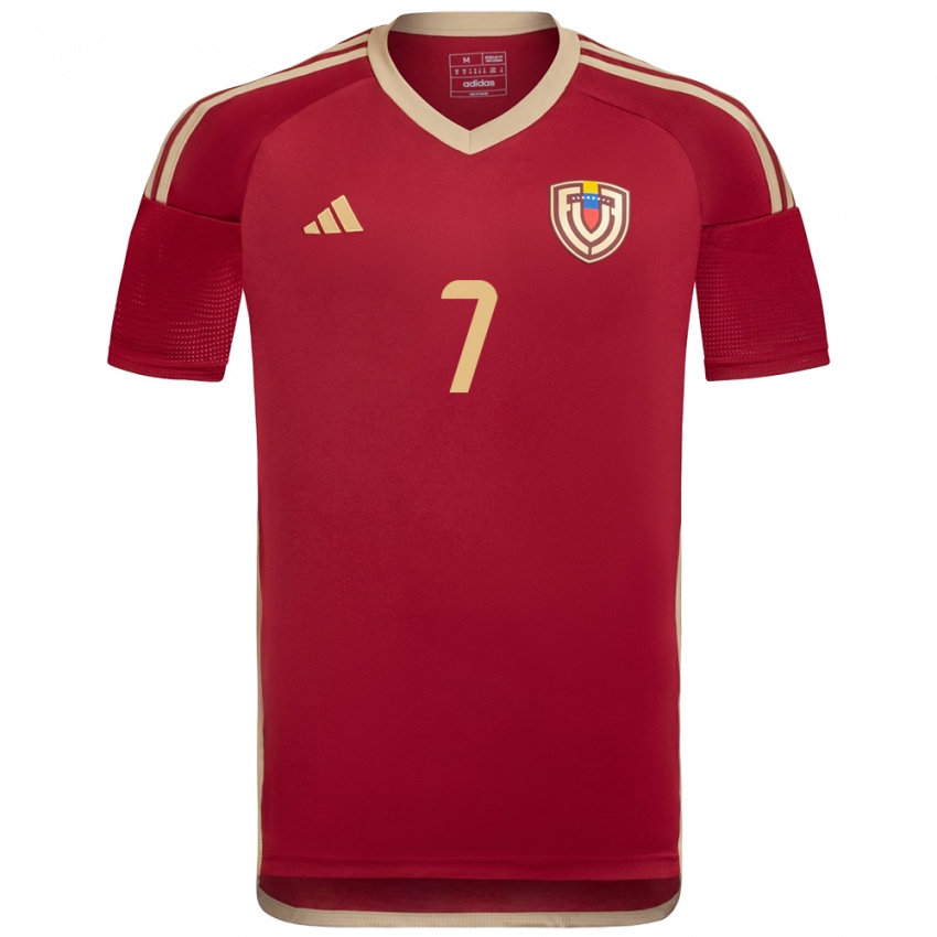 Gyermek Venezuela Jefferson Savarino #7 Burgundia Hazai Jersey 24-26 Mez Póló Ing