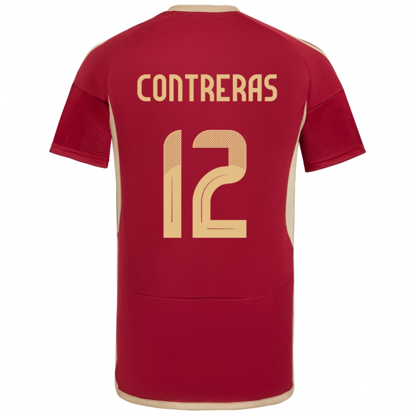 Gyermek Venezuela José Contreras #12 Burgundia Hazai Jersey 24-26 Mez Póló Ing