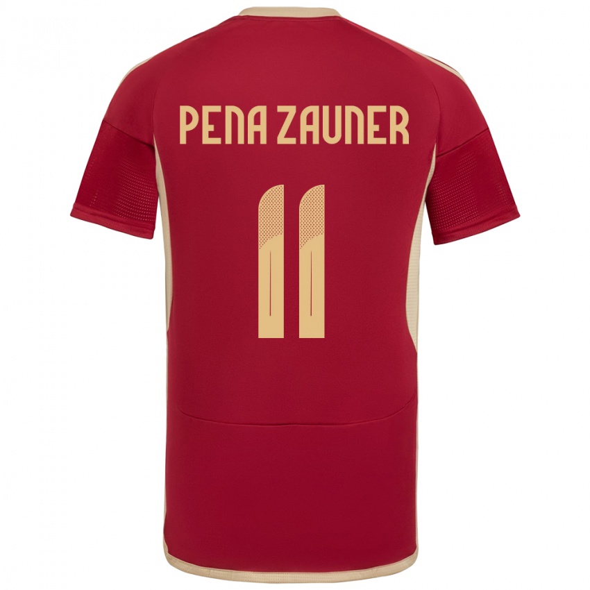 Gyermek Venezuela Enrique Peña Zauner #11 Burgundia Hazai Jersey 24-26 Mez Póló Ing