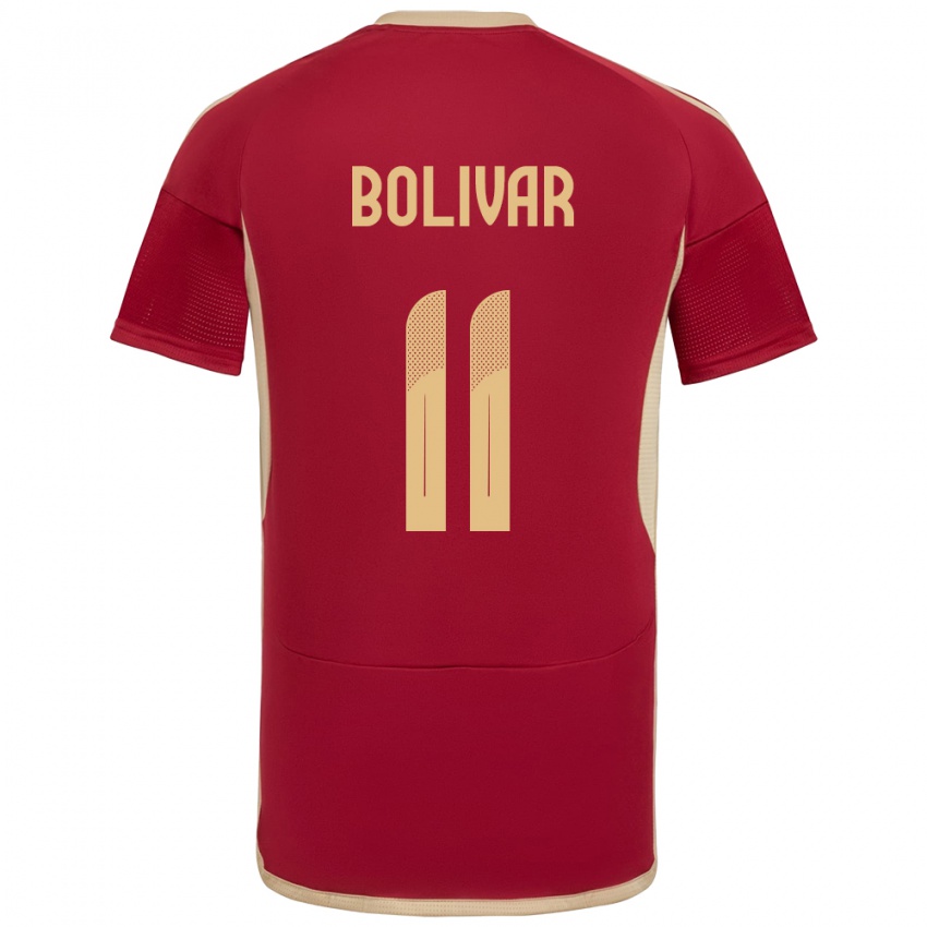 Gyermek Venezuela Jovanny Bolívar #11 Burgundia Hazai Jersey 24-26 Mez Póló Ing