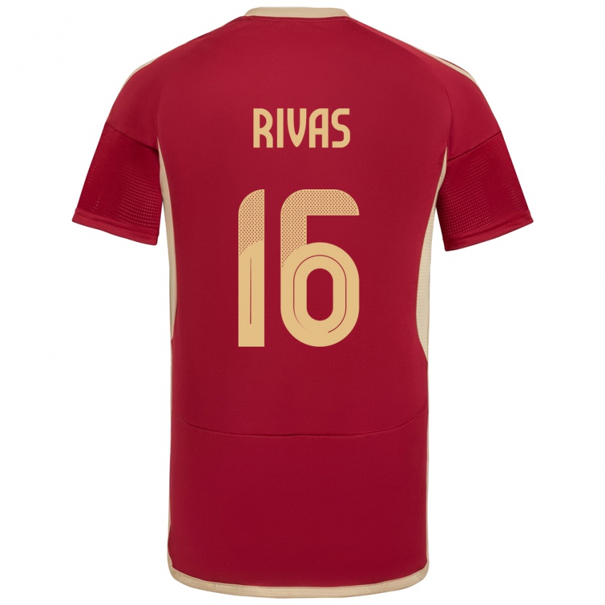 Gyermek Venezuela Renne Rivas #16 Burgundia Hazai Jersey 24-26 Mez Póló Ing