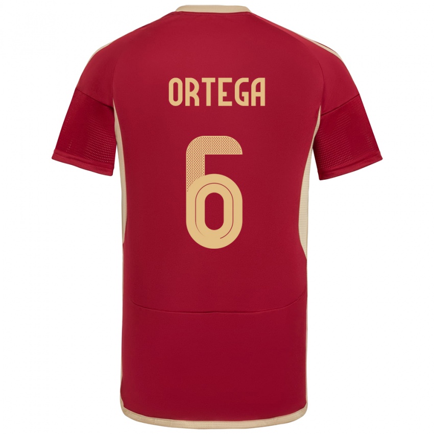 Gyermek Venezuela Bryant Ortega #6 Burgundia Hazai Jersey 24-26 Mez Póló Ing