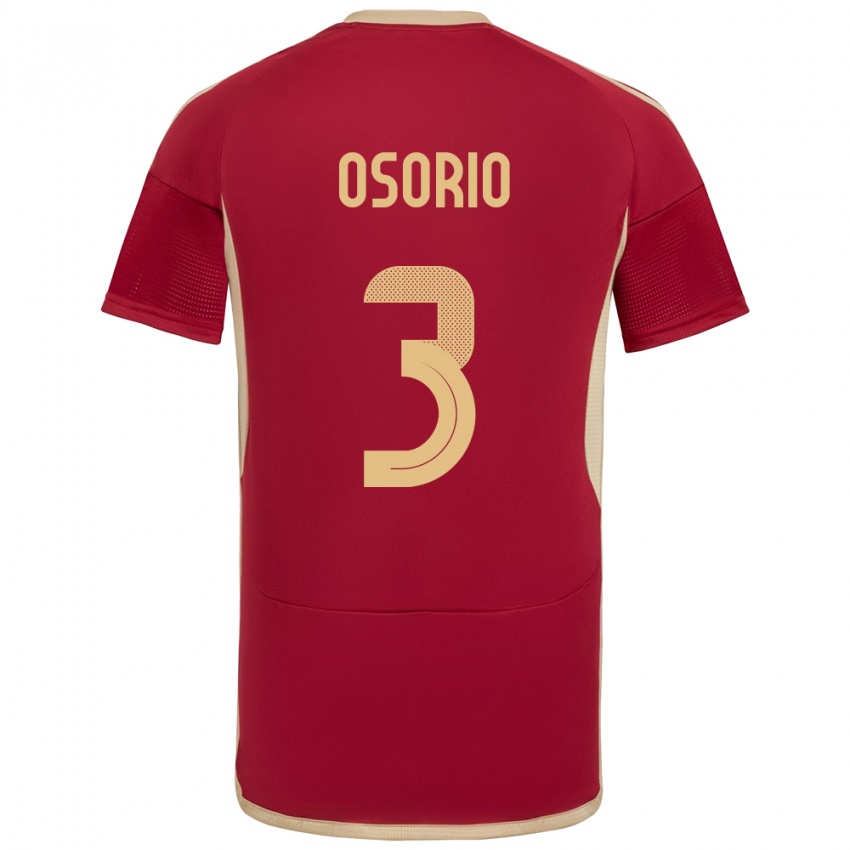 Gyermek Venezuela Yordan Osorio #3 Burgundia Hazai Jersey 24-26 Mez Póló Ing