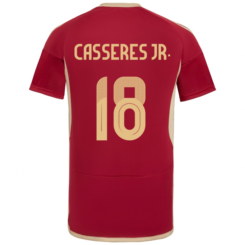 Gyermek Venezuela Cristian Cásseres Jr. #18 Burgundia Hazai Jersey 24-26 Mez Póló Ing