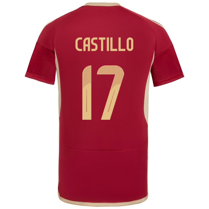 Gyermek Venezuela Edson Castillo #17 Burgundia Hazai Jersey 24-26 Mez Póló Ing