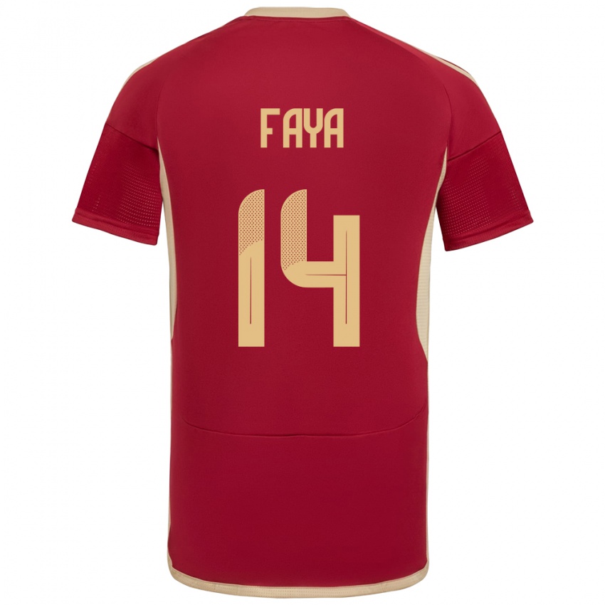 Gyermek Venezuela Carlos Faya #14 Burgundia Hazai Jersey 24-26 Mez Póló Ing