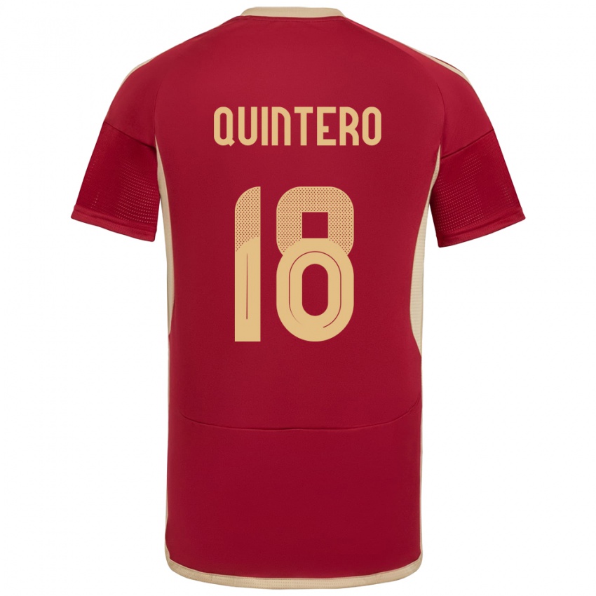 Gyermek Venezuela Jesús Quintero #18 Burgundia Hazai Jersey 24-26 Mez Póló Ing