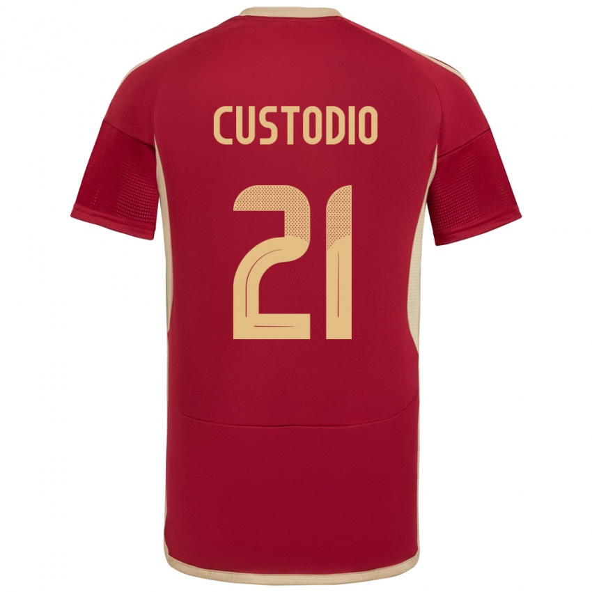 Gyermek Venezuela Alex Custodio #21 Burgundia Hazai Jersey 24-26 Mez Póló Ing