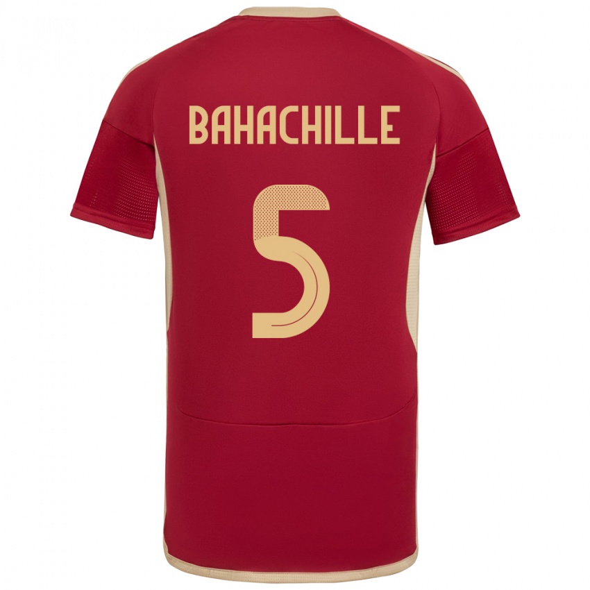 Gyermek Venezuela Abraham Bahachille #5 Burgundia Hazai Jersey 24-26 Mez Póló Ing