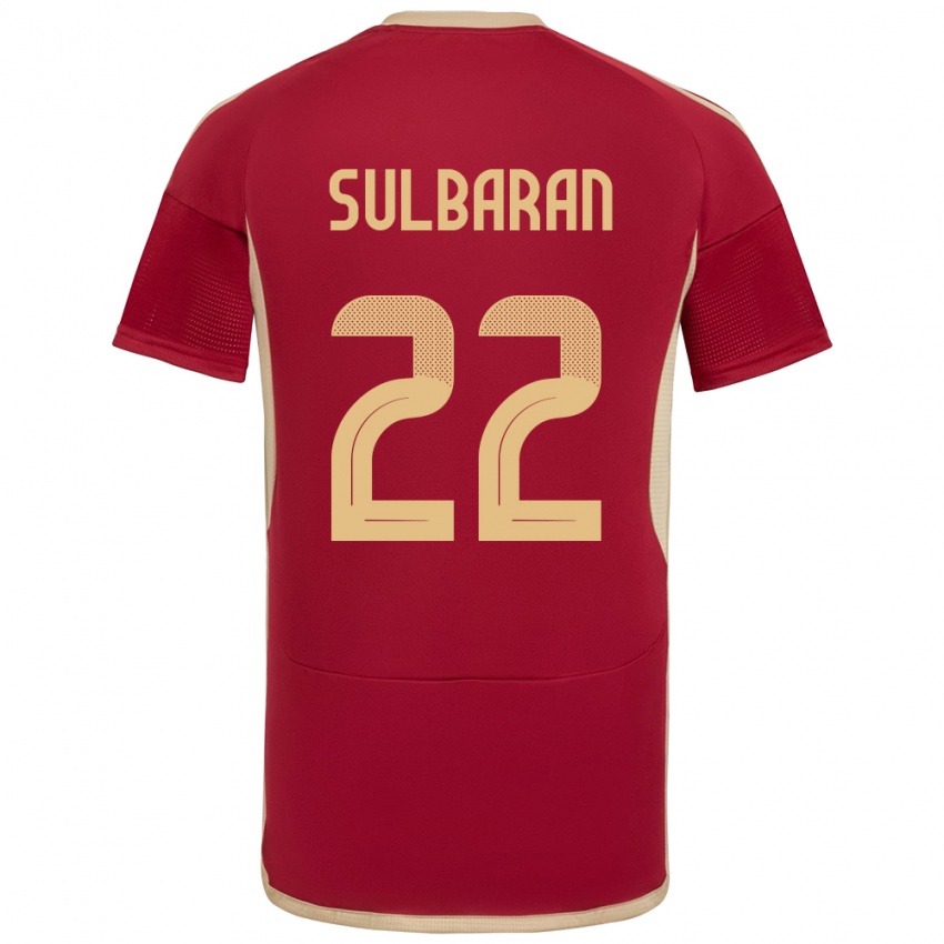 Gyermek Venezuela Manuel Sulbarán #22 Burgundia Hazai Jersey 24-26 Mez Póló Ing