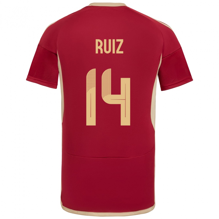 Gyermek Venezuela Maicol Ruiz #14 Burgundia Hazai Jersey 24-26 Mez Póló Ing