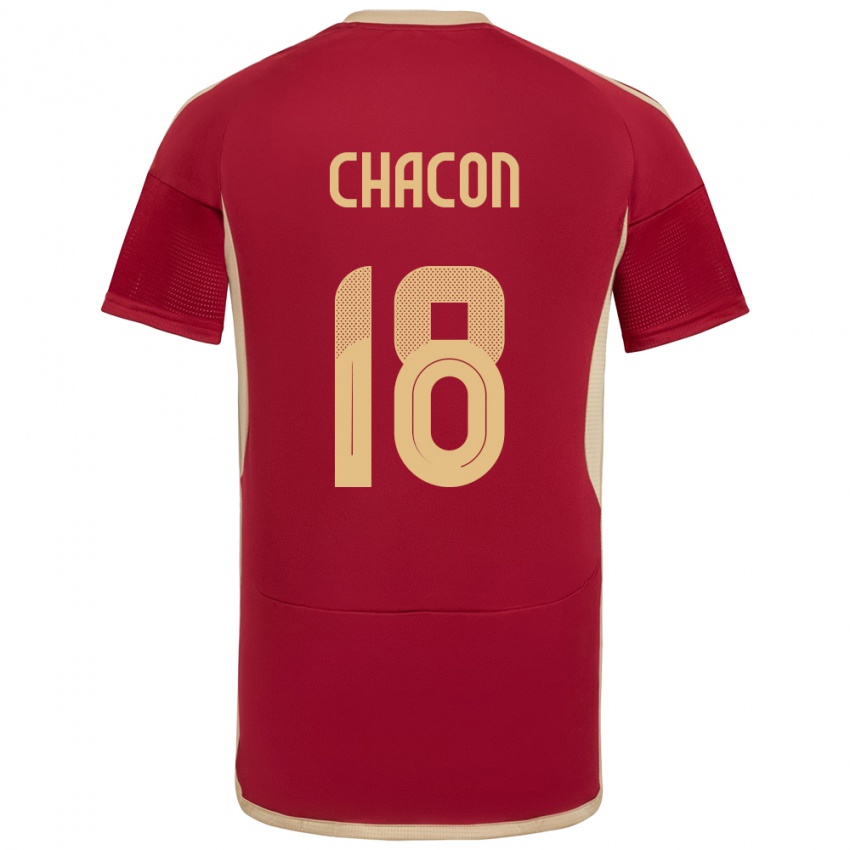 Gyermek Venezuela Yerson Chacón #18 Burgundia Hazai Jersey 24-26 Mez Póló Ing