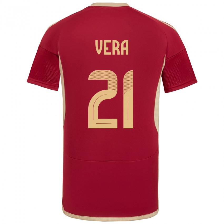 Gyermek Venezuela Andry Vera #21 Burgundia Hazai Jersey 24-26 Mez Póló Ing