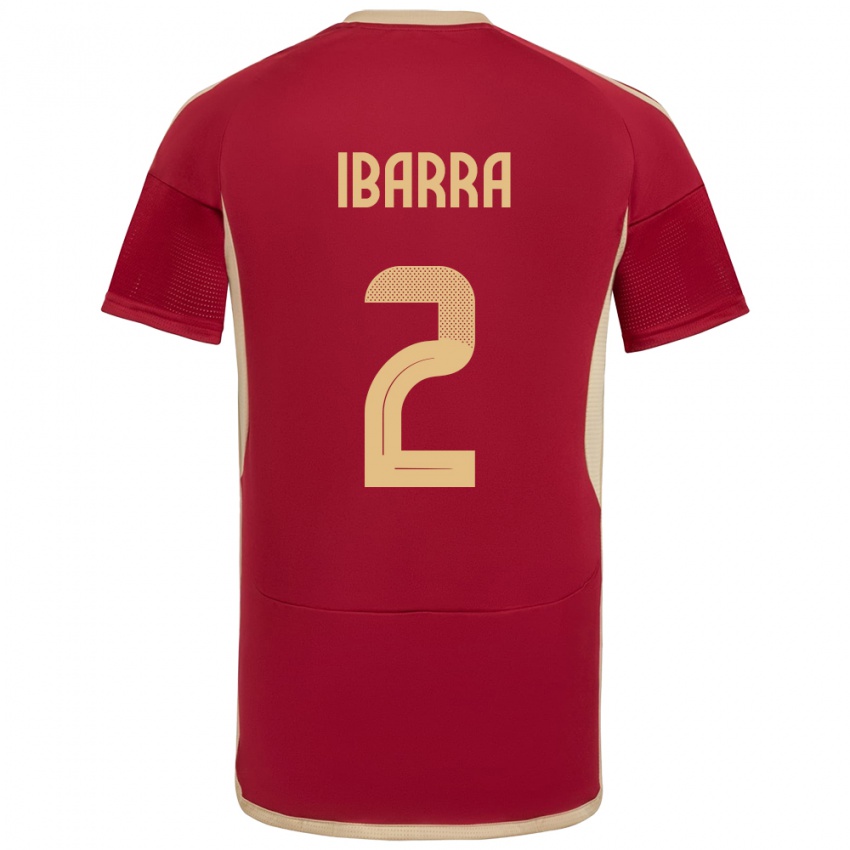 Gyermek Venezuela Pablo Ibarra #2 Burgundia Hazai Jersey 24-26 Mez Póló Ing