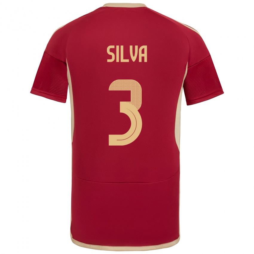 Gyermek Venezuela Santiago Silva #3 Burgundia Hazai Jersey 24-26 Mez Póló Ing