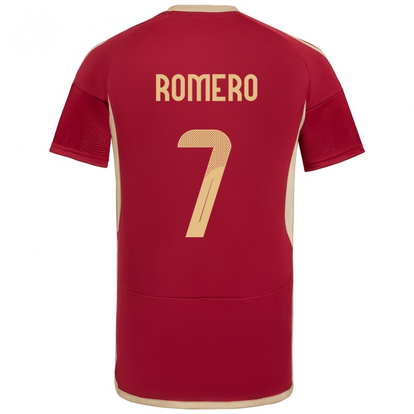 Gyermek Venezuela Leenhan Romero #7 Burgundia Hazai Jersey 24-26 Mez Póló Ing