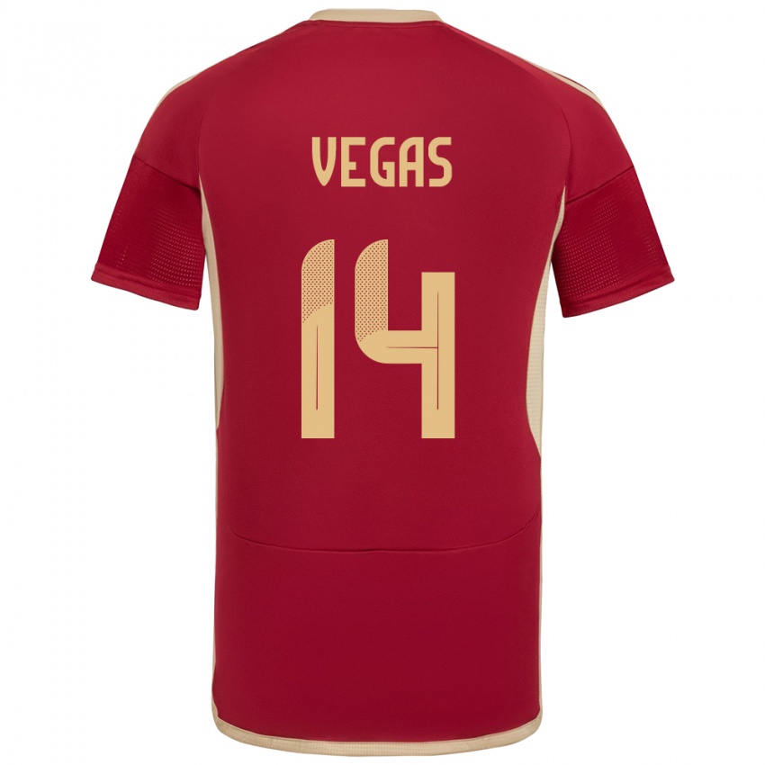 Gyermek Venezuela Miguel Vegas #14 Burgundia Hazai Jersey 24-26 Mez Póló Ing