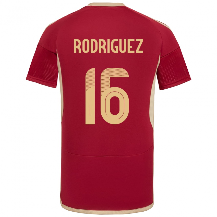 Gyermek Venezuela Arianna Rodríguez #16 Burgundia Hazai Jersey 24-26 Mez Póló Ing