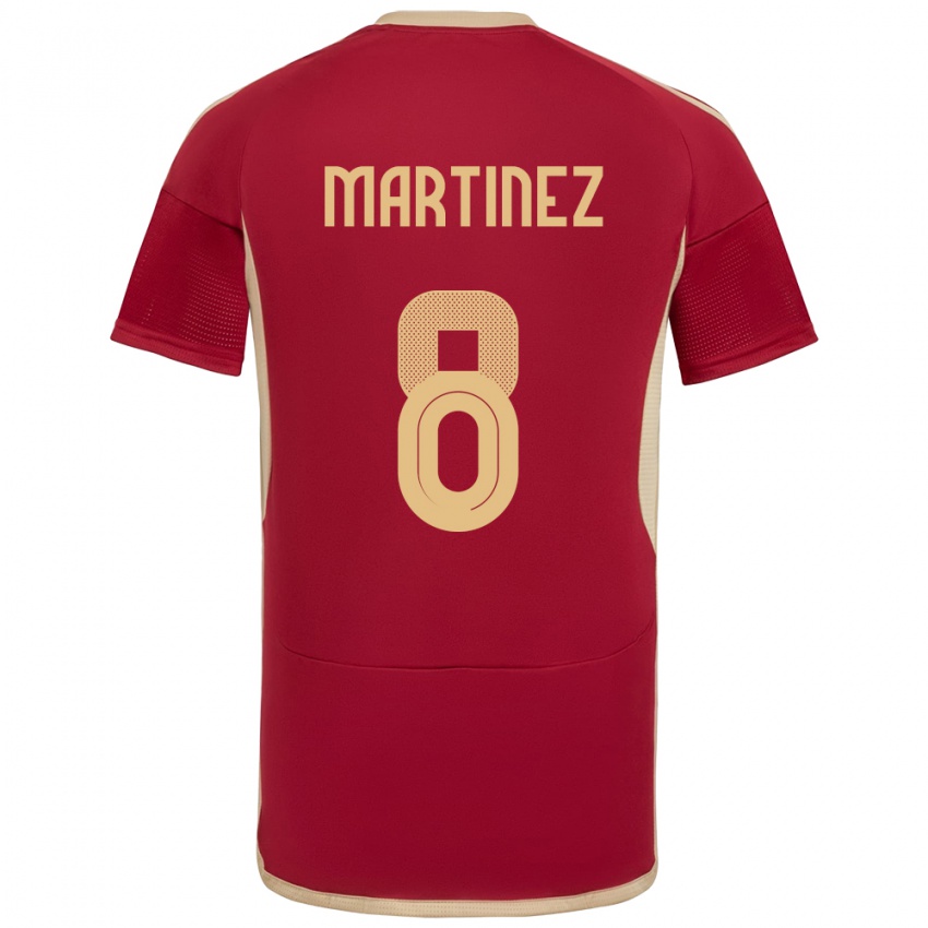 Gyermek Venezuela Bárbara Martínez #8 Burgundia Hazai Jersey 24-26 Mez Póló Ing