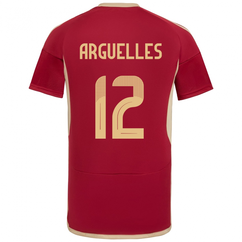 Gyermek Venezuela Wilmary Argüelles #12 Burgundia Hazai Jersey 24-26 Mez Póló Ing