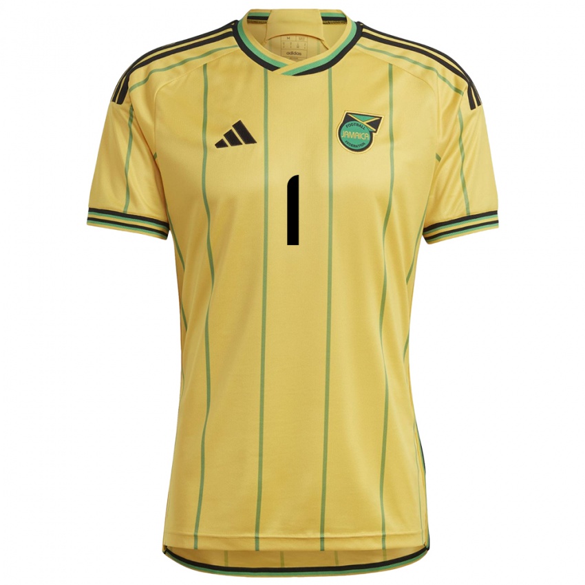 Gyermek Jamaica Sydney Schneider #1 Sárga Hazai Jersey 24-26 Mez Póló Ing