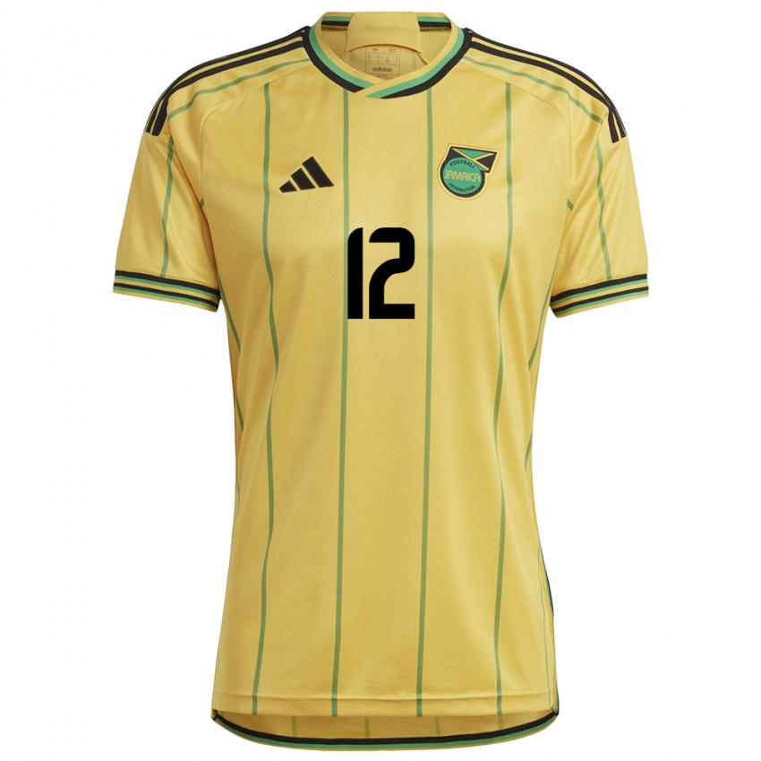 Gyermek Jamaica Tyiesha Nelson #12 Sárga Hazai Jersey 24-26 Mez Póló Ing