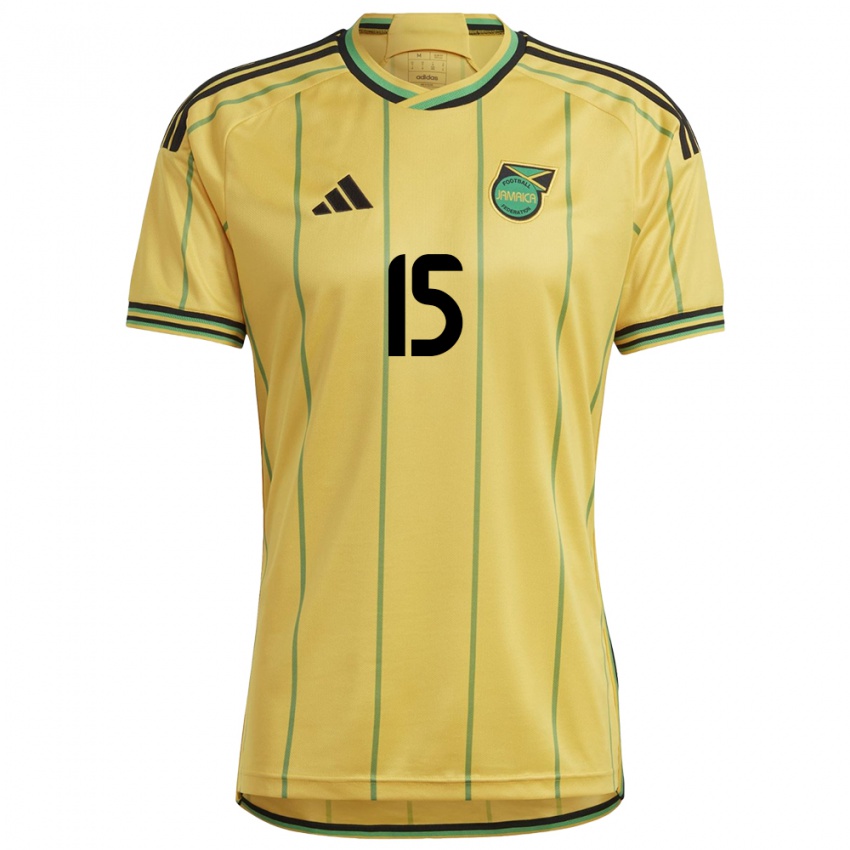 Gyermek Jamaica Joel Latibeaudiere #15 Sárga Hazai Jersey 24-26 Mez Póló Ing