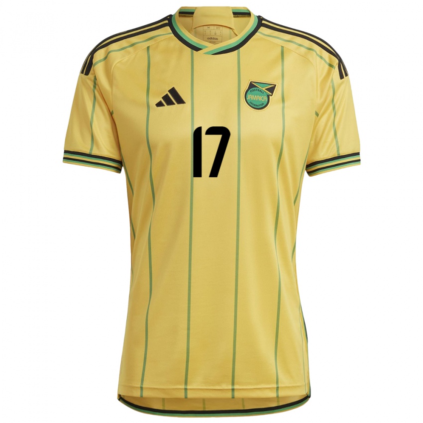 Gyermek Jamaica Zoe Vidaurre #17 Sárga Hazai Jersey 24-26 Mez Póló Ing