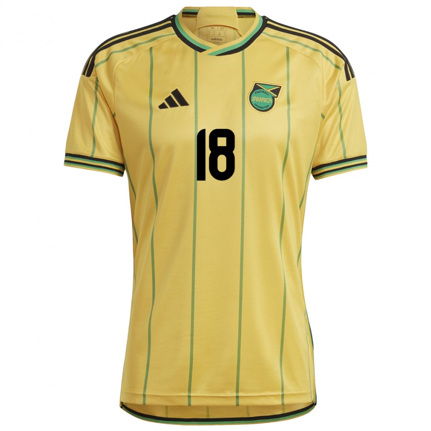 Gyermek Jamaica Sydnie Street #18 Sárga Hazai Jersey 24-26 Mez Póló Ing