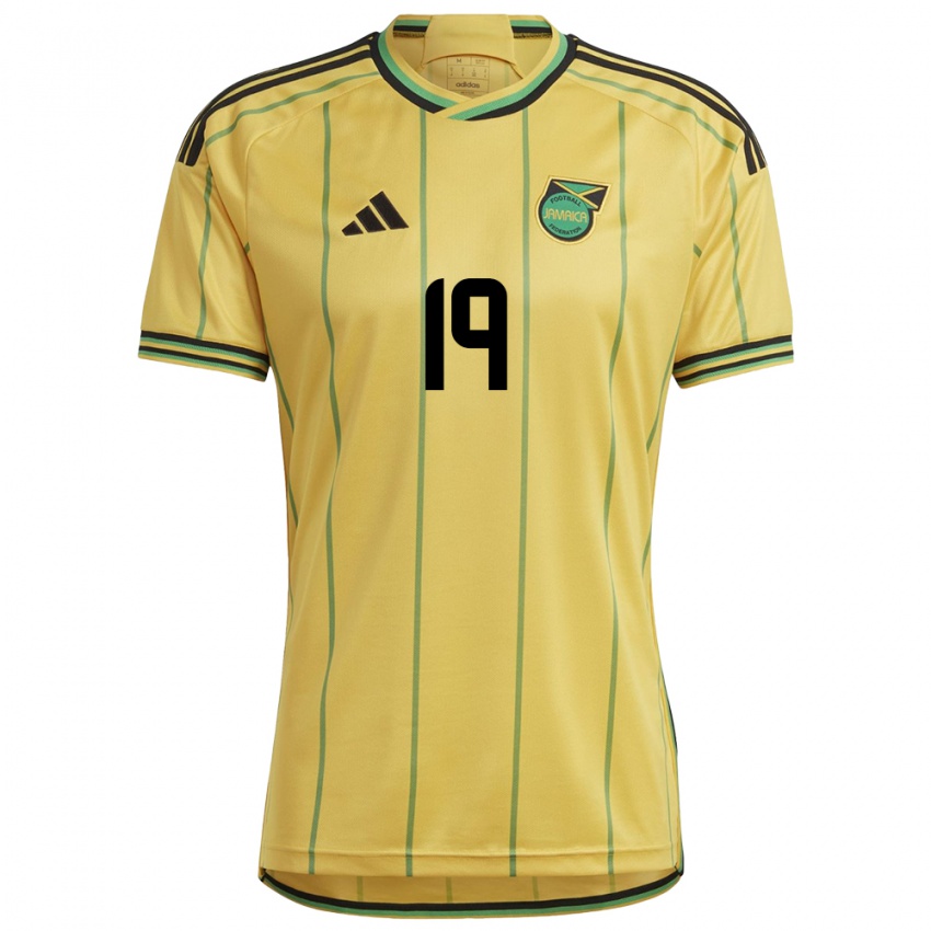 Gyermek Jamaica Tiernny Wiltshire #19 Sárga Hazai Jersey 24-26 Mez Póló Ing