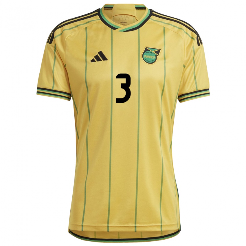 Gyermek Jamaica Vyan Sampson #3 Sárga Hazai Jersey 24-26 Mez Póló Ing