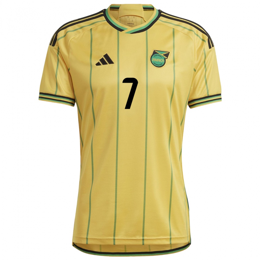 Gyermek Jamaica Shaneil Buckley #7 Sárga Hazai Jersey 24-26 Mez Póló Ing