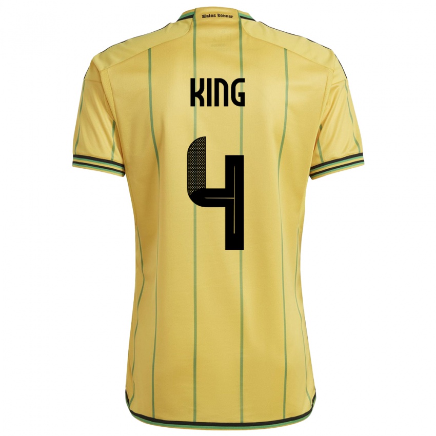 Gyermek Jamaica Richard King #4 Sárga Hazai Jersey 24-26 Mez Póló Ing