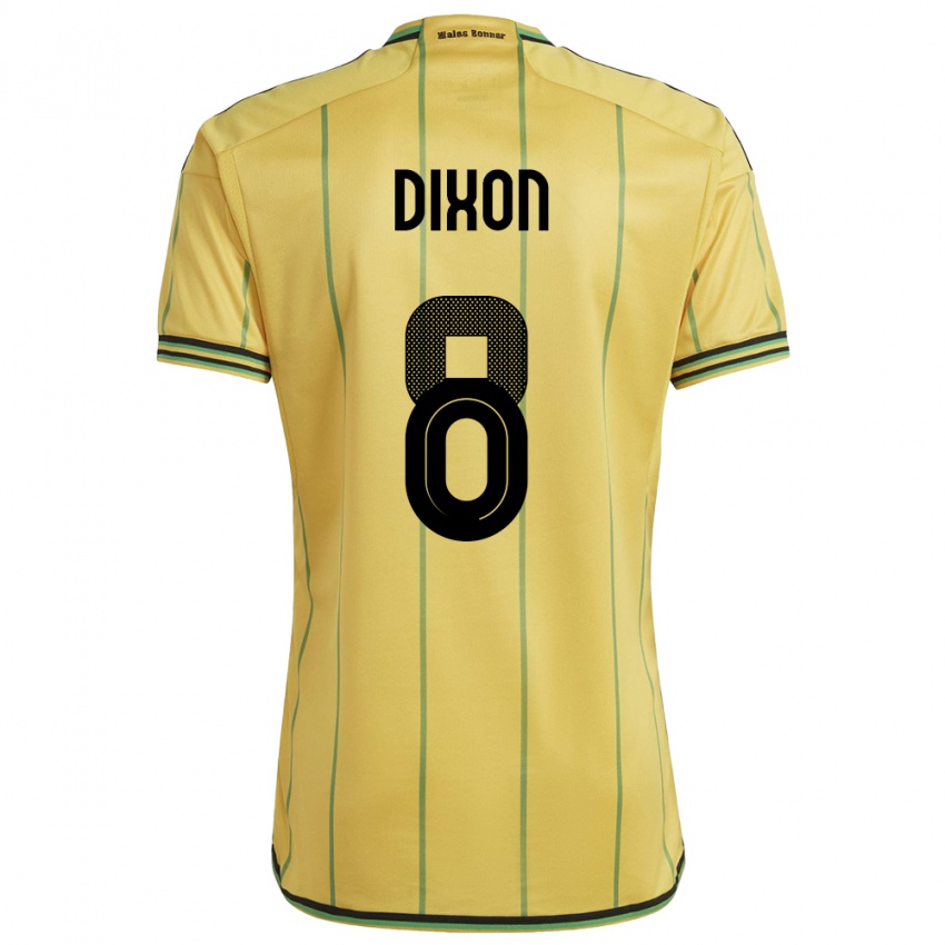 Gyermek Jamaica Kaheim Dixon #8 Sárga Hazai Jersey 24-26 Mez Póló Ing