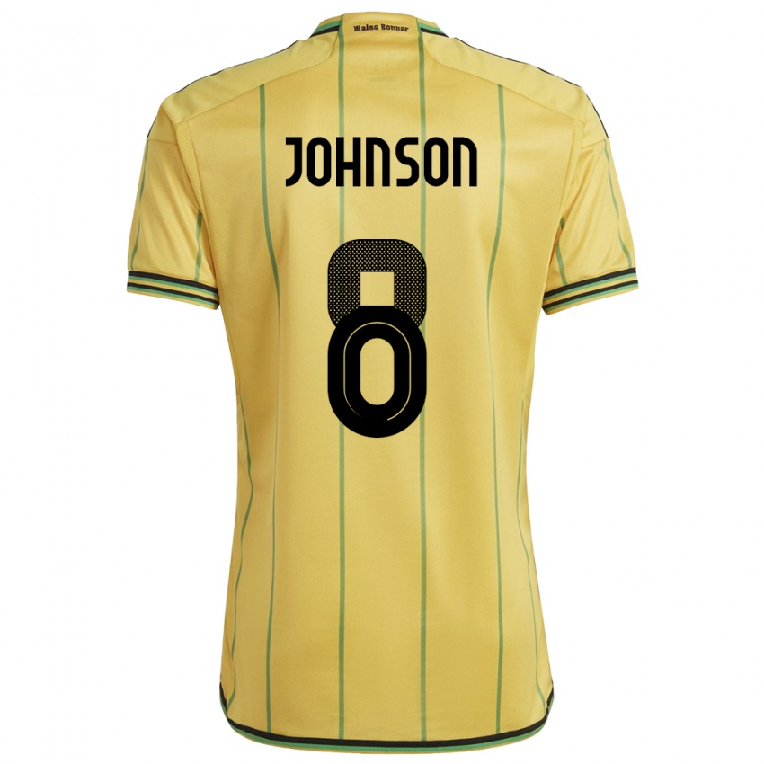 Gyermek Jamaica Daniel Johnson #8 Sárga Hazai Jersey 24-26 Mez Póló Ing