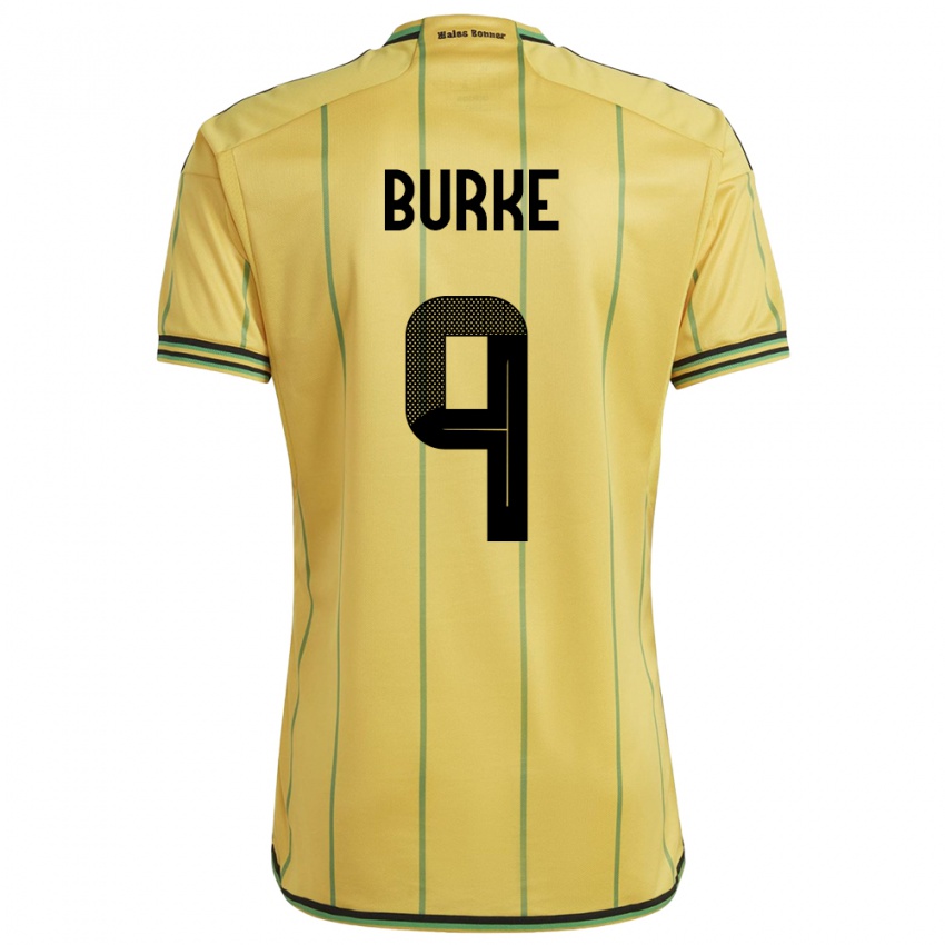 Gyermek Jamaica Cory Burke #9 Sárga Hazai Jersey 24-26 Mez Póló Ing