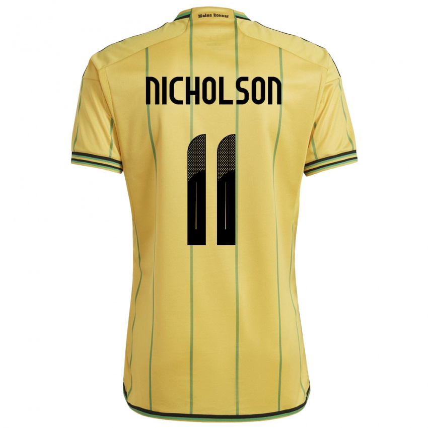 Gyermek Jamaica Shamar Nicholson #11 Sárga Hazai Jersey 24-26 Mez Póló Ing