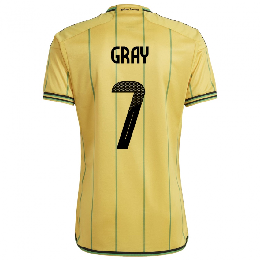 Gyermek Jamaica Demarai Gray #7 Sárga Hazai Jersey 24-26 Mez Póló Ing