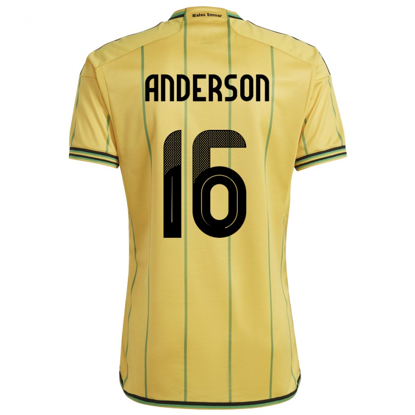 Gyermek Jamaica Karoy Anderson #16 Sárga Hazai Jersey 24-26 Mez Póló Ing