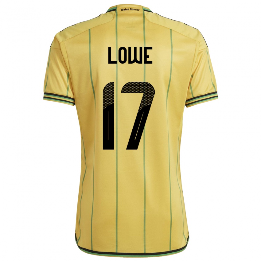 Gyermek Jamaica Damion Lowe #17 Sárga Hazai Jersey 24-26 Mez Póló Ing