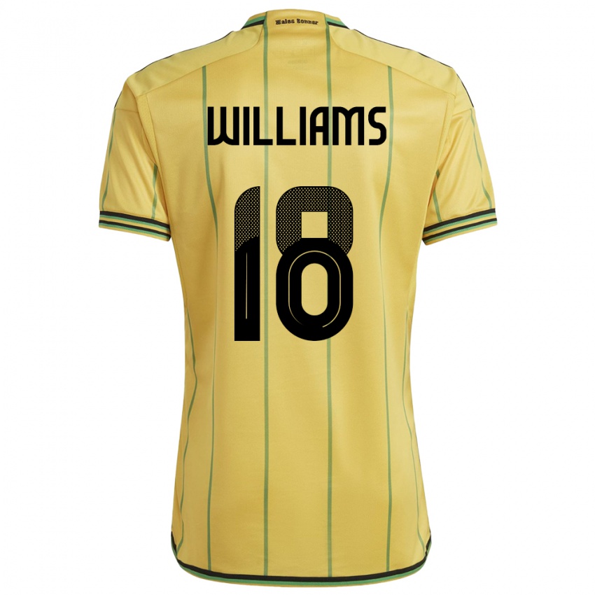 Gyermek Jamaica Romario Williams #18 Sárga Hazai Jersey 24-26 Mez Póló Ing