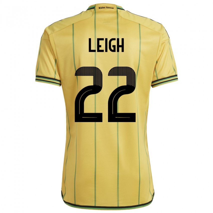 Gyermek Jamaica Greg Leigh #22 Sárga Hazai Jersey 24-26 Mez Póló Ing