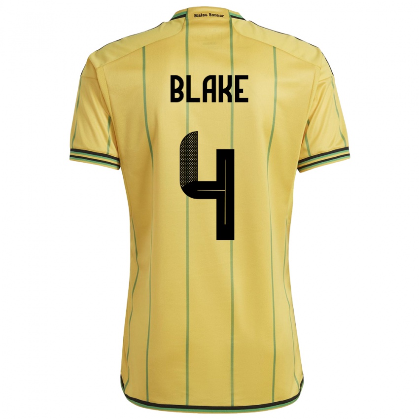 Gyermek Jamaica Romain Blake #4 Sárga Hazai Jersey 24-26 Mez Póló Ing