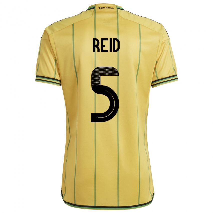 Gyermek Jamaica Adrian Reid #5 Sárga Hazai Jersey 24-26 Mez Póló Ing