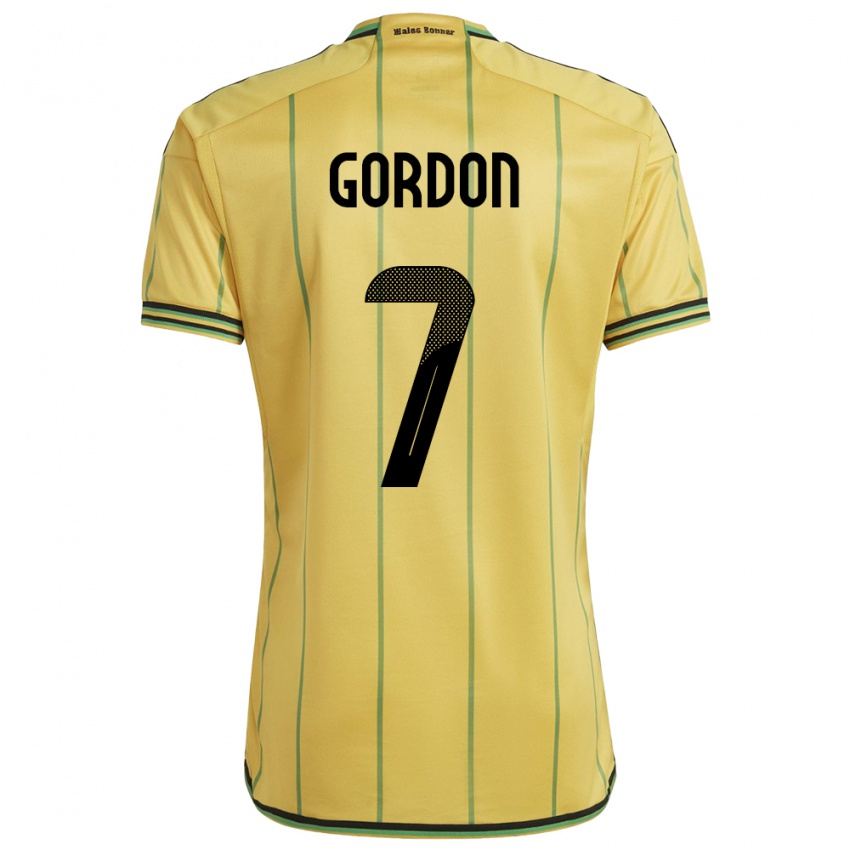 Gyermek Jamaica Robino Gordon #7 Sárga Hazai Jersey 24-26 Mez Póló Ing