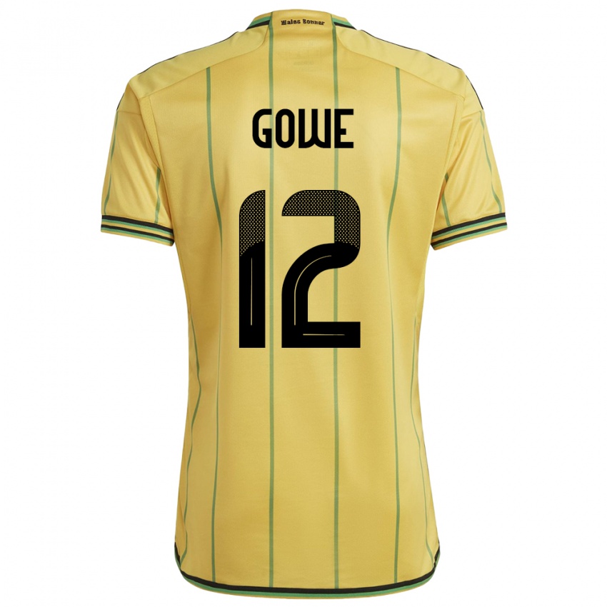 Gyermek Jamaica Tyrese Gowe #12 Sárga Hazai Jersey 24-26 Mez Póló Ing