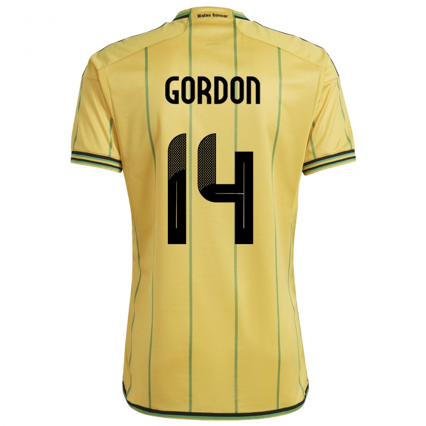 Gyermek Jamaica Ashton Gordon #14 Sárga Hazai Jersey 24-26 Mez Póló Ing