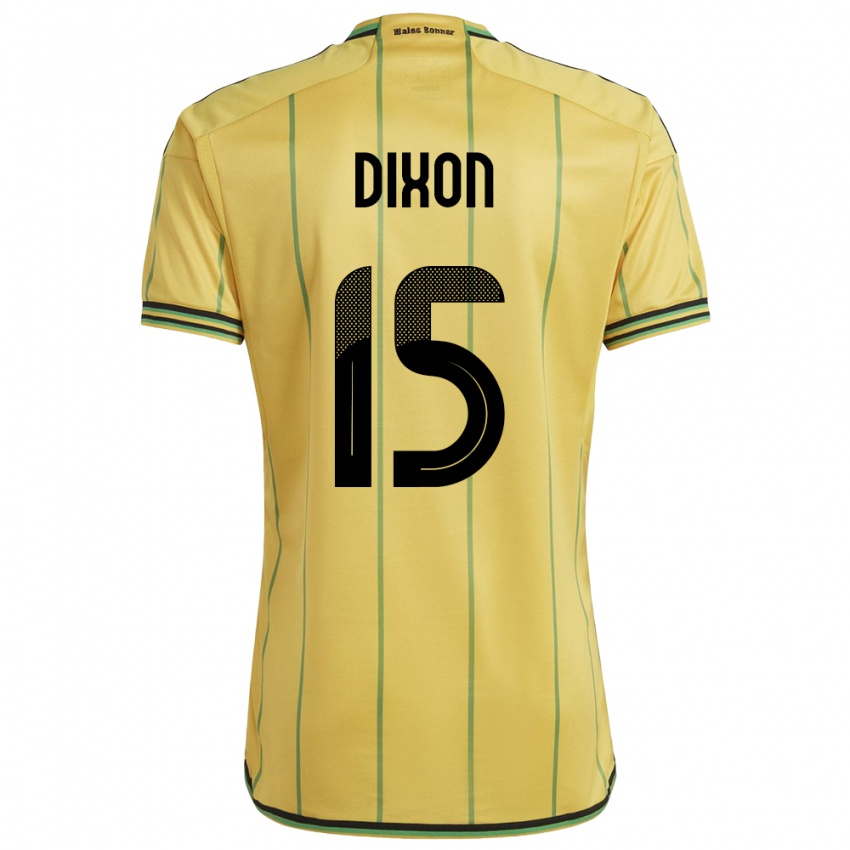 Gyermek Jamaica Ahir Dixon #15 Sárga Hazai Jersey 24-26 Mez Póló Ing