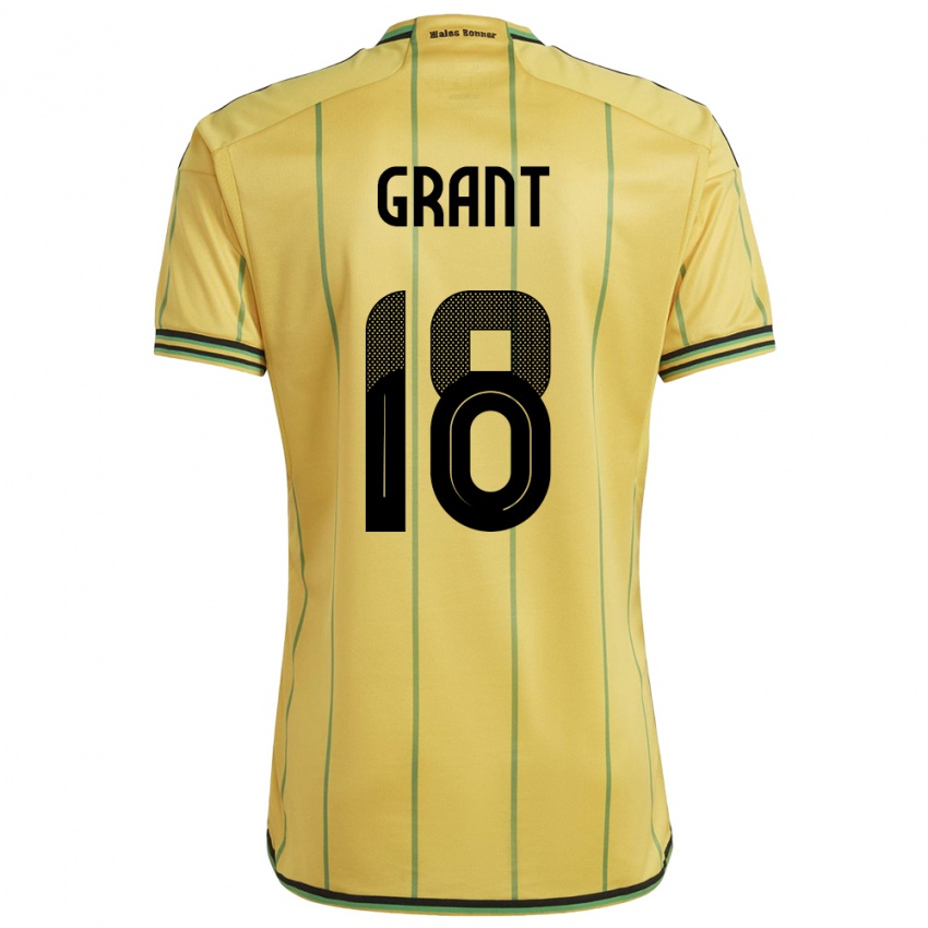 Gyermek Jamaica George Grant #18 Sárga Hazai Jersey 24-26 Mez Póló Ing