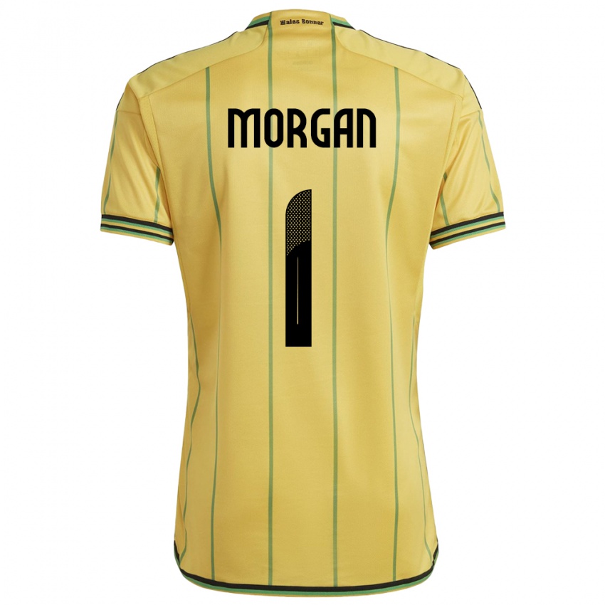 Gyermek Jamaica Aliyah Morgan #1 Sárga Hazai Jersey 24-26 Mez Póló Ing